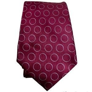 Stefano Ricci Tie Pointed Polka Dot Maroon Red Gray One Size